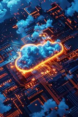 A cloud floats above a circuit board