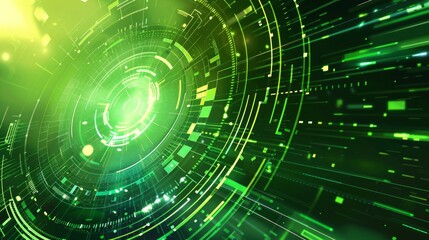 Obraz premium Green Technical background, green theme, future visual effects, bright colors