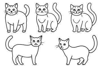 Cat line art illustration Design Concepts