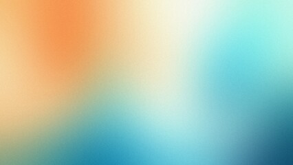 Turquoise and orange soft focus background. A soothing backdrop of blended turquoise, blue, and orange hues, perfect for evoking tranquility and warmth.