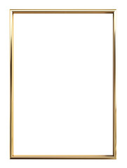 Golden picture frame on white background