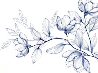 A close-up view of a flower branch with delicate petals and stems