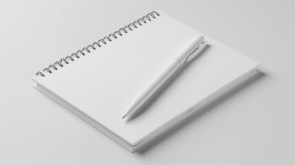 Blank notepad with pen. A white notepad with blank pages and a pen on top, perfect for showcasing your message or design.