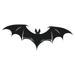 Elegant Flying Bat Silhouette Vector - Gothic Art Design