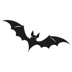 Halloween Flying Bat Silhouette - Eerie Vector Art