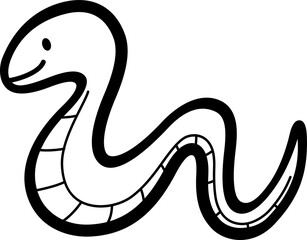 Snake icon outline. Singe animal icon from the big animals outline. stock vector
