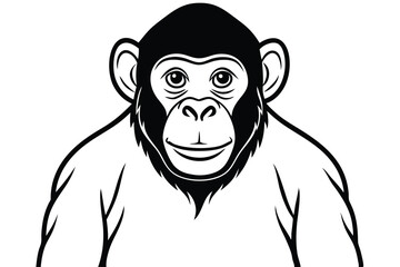 Chimpanzee line art illustration Design Concepts