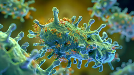 Microscopic visualization of rabies virus.