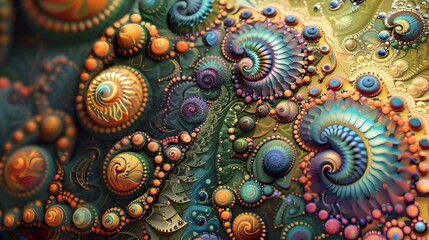 Ultra Clear Shot of Intricate Fractal Pattern with Infinite Complexity Digital Art in Vibrant
