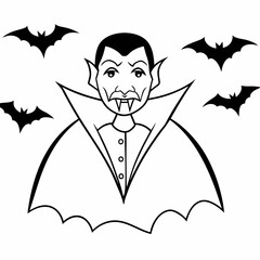  Vampire  Silhouette Vector illustration