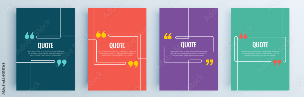 Poster quote frames blank templates set. text in brackets, citation empty speech bubbles, quote bubbles. te