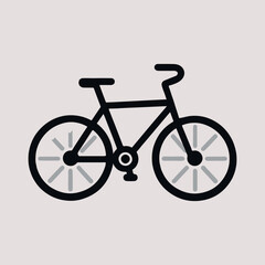 Icon of a bicycle on a white backdrop. Illustration in vector format