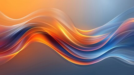 Abstract wavy background with smooth lines in orange and blue. The design is dynamic and flowing, perfect for a modern and vibrant look