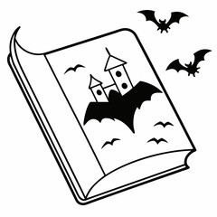 Halloween fairy tale book  Silhouette Vector Illustration
