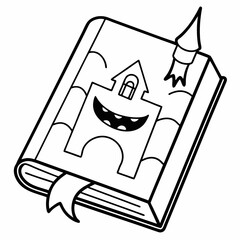 Halloween fairy tale book  Silhouette Vector Illustration
