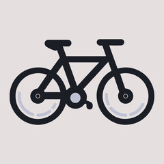 Icon of a bicycle on a white backdrop. Illustration in vector format