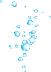 Fizzy bubble in carbonated effervescent soda water