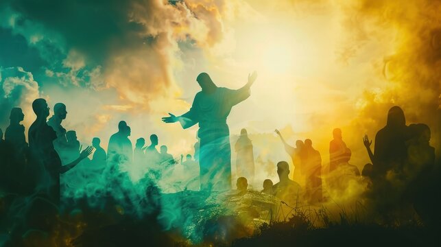 Jesus raising Lazarus (close up focus on