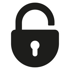 Lock icon. Locked and unlocked black line icon. Flat security symbol. Vector illustration.