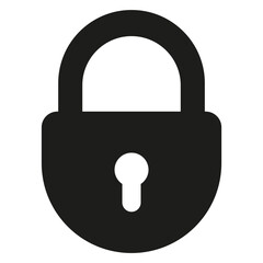 Lock icon. Locked and unlocked black line icon. Flat security symbol. Vector illustration.