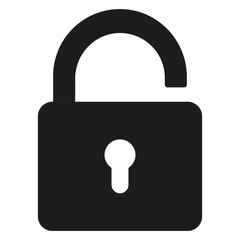 Lock icon. Locked and unlocked black line icon. Flat security symbol. Vector illustration.