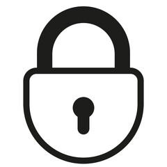 Lock icon. Locked and unlocked black line icon. Flat security symbol. Vector illustration.