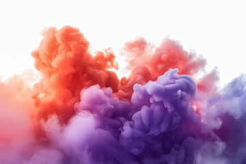 Fototapeta premium Bright explosion of smoke, orange and purple colors