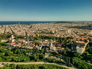 Fototapeta premium Barcelona, Spain - City view over the Carmel Bunkers