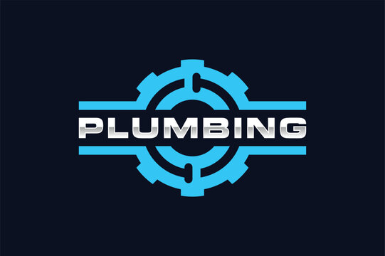 circle plumbing emblem logo text