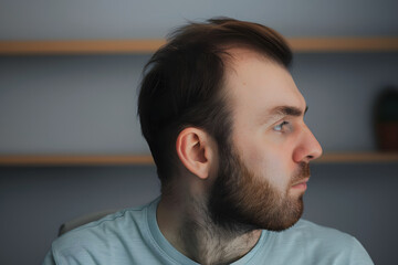 Fototapeta premium Before and after of man gets hair transplant, Hair growth, solution treatment for hair fall