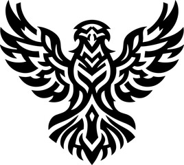 Fototapeta premium tribal Tattoo art design of eagle logo silhouette 