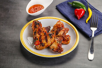 Buffalo grilled chicken wings barbecue