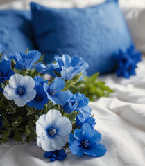 bouquet of blue flowers
