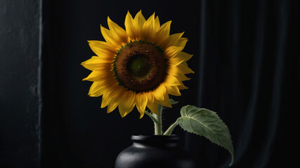 sunflower in a vase