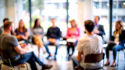 Blurred Audience in Workshop - A workshop setting with participants and the background blurred for emphasis on the activity.
