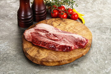 Raw beef chuck roll steak