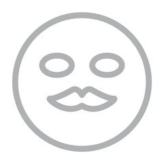 emoji Moustache Vector Line Grey Icon Design