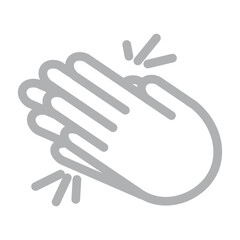 emoji Clap Vector Line Grey Icon Design