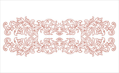 Baroque engraved. Victorian floral ornamental borders, vintage decorative frame elements. Vector illustration royal set for wedding invitation and greeting cards, ornaments romantic invitations