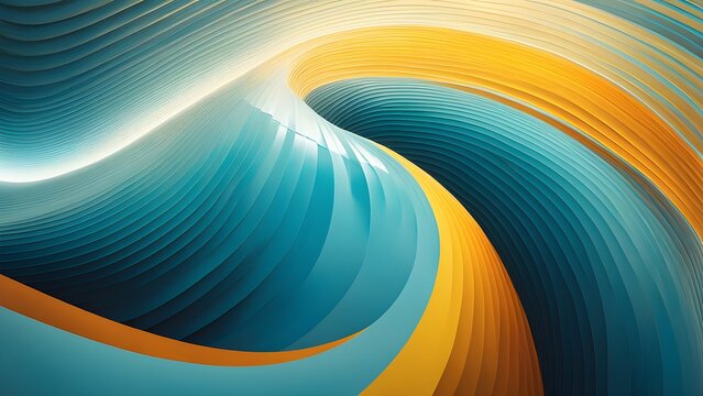 A colorful swirl of blue and yellow stripes