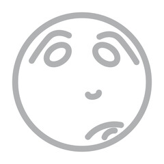 emoji sad Vector Line Grey Icon Design