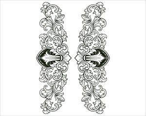 Baroque engraved. Victorian floral ornamental borders, vintage decorative frame elements. Vector illustration royal set for wedding invitation and greeting cards, ornaments romantic invitations