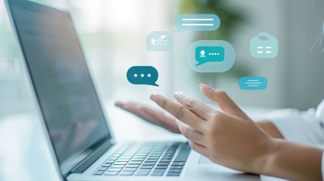 A specialist handling online customer inquiries