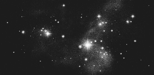 Obraz premium Galaxy background black and white illustration