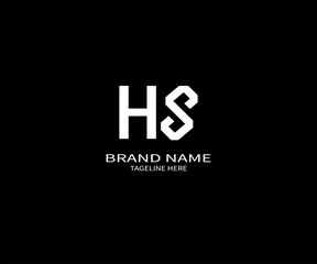 HS letter logo design on black background. HS creative initials letter logo concept. HS unique design