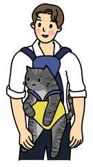 A human with a pet cute cat adorable kitten cat dad