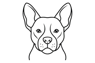 Dog head line art illustration Design