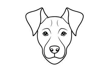 Dog head line art illustration Design