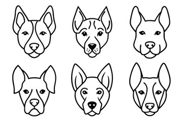 Fototapeta premium Dog head line art illustration Design