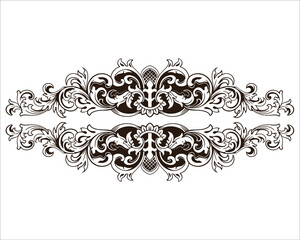 Baroque engraved. Victorian floral ornamental borders, vintage decorative frame elements. Vector illustration royal set for wedding invitation and greeting cards, ornaments romantic invitations